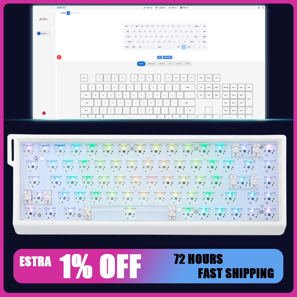 Hot Swap Pcb - Kit de Teclado Mecânico ZUOYA GMK68