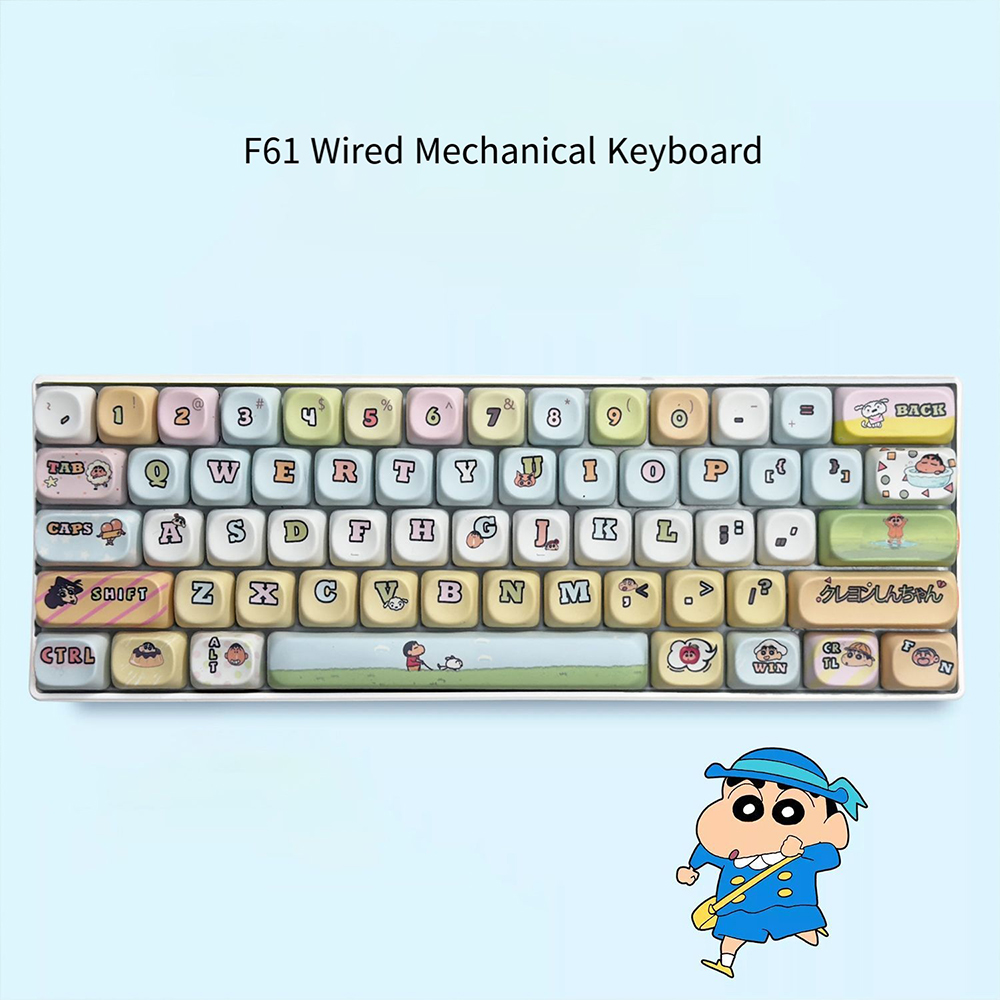 Keyboard Gaming Blue Switch - Teclado Mecânico Crayon Shin-Chan com 61