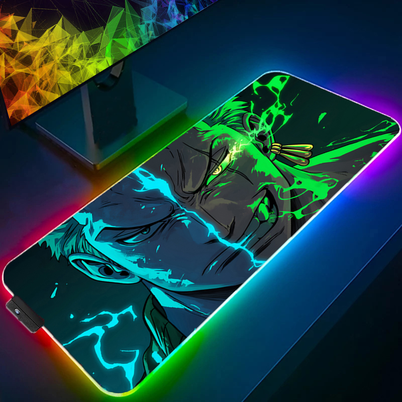 Uma peça zoro mouse pad rgb ac - Gaming Keyboard Esports avaliação e preço