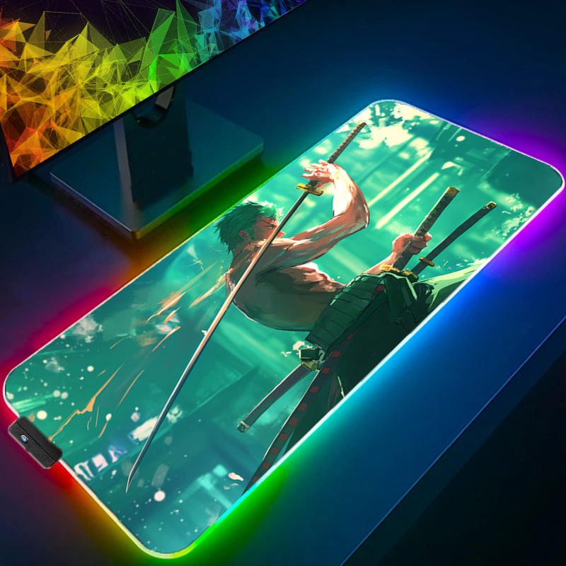 Uma peça zoro mouse pad rgb ac - Gaming Keyboard Esports avaliação e preço