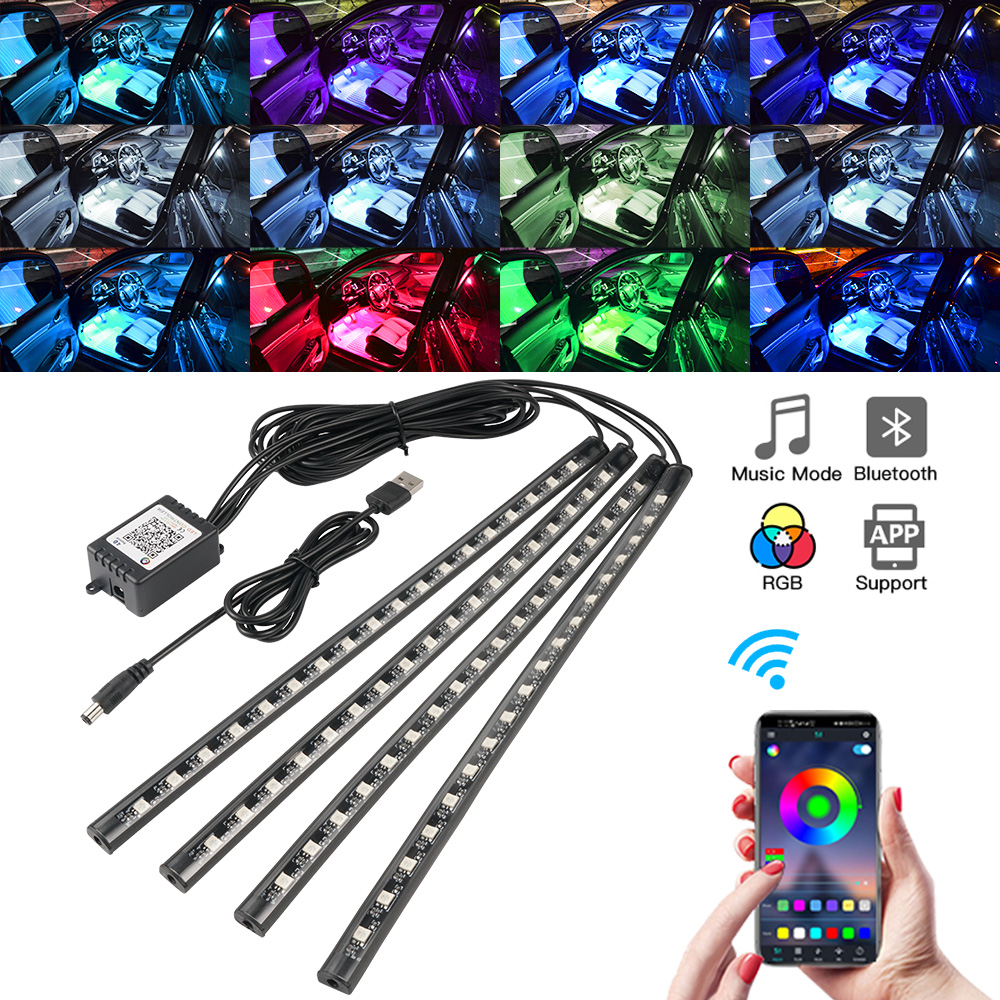 Neon led interior luz do carro - Rgb Underglow Strip avaliação e preço